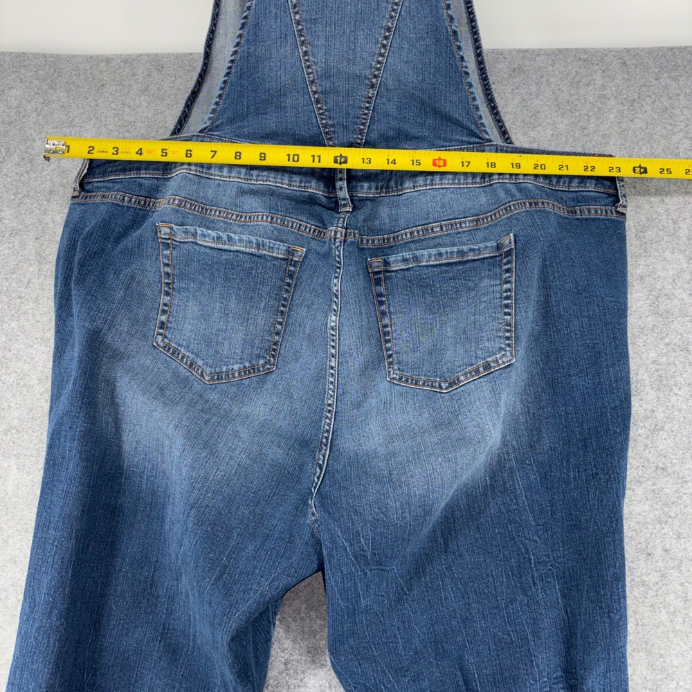 Torrid Denim Womens Blue Distressed Bib Overalls Medium Wash Plus Size - Picture 6 of 10